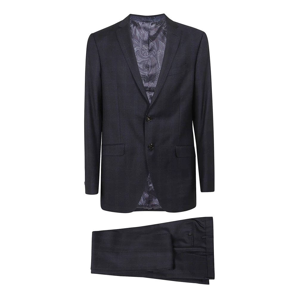 ETRO Single Breasted Suits Black Heren
