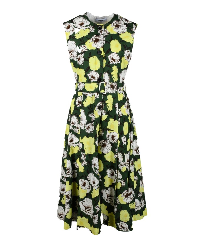 robe-longue-en-coton-avec-boutons-et-ceinture
