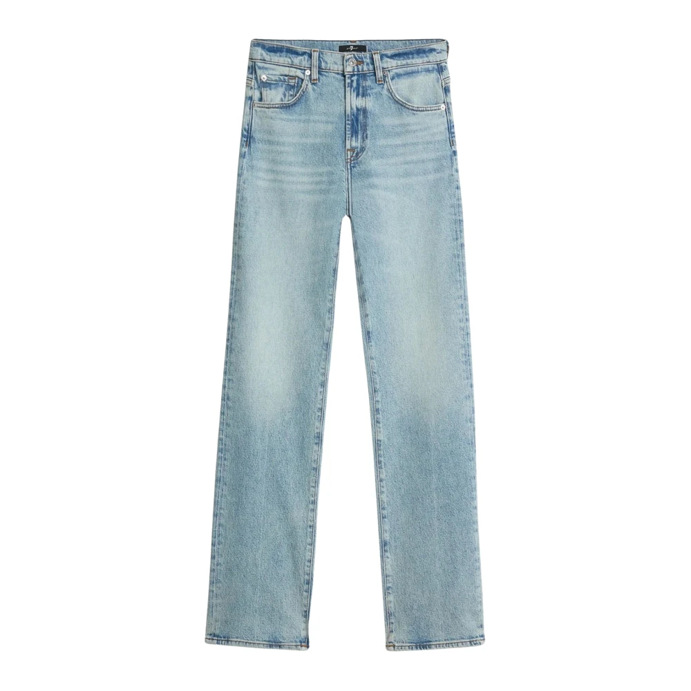 7 For All Mankind Blue Straight Jeans - Female - Straight Fit Jeans - W29 - Jeans