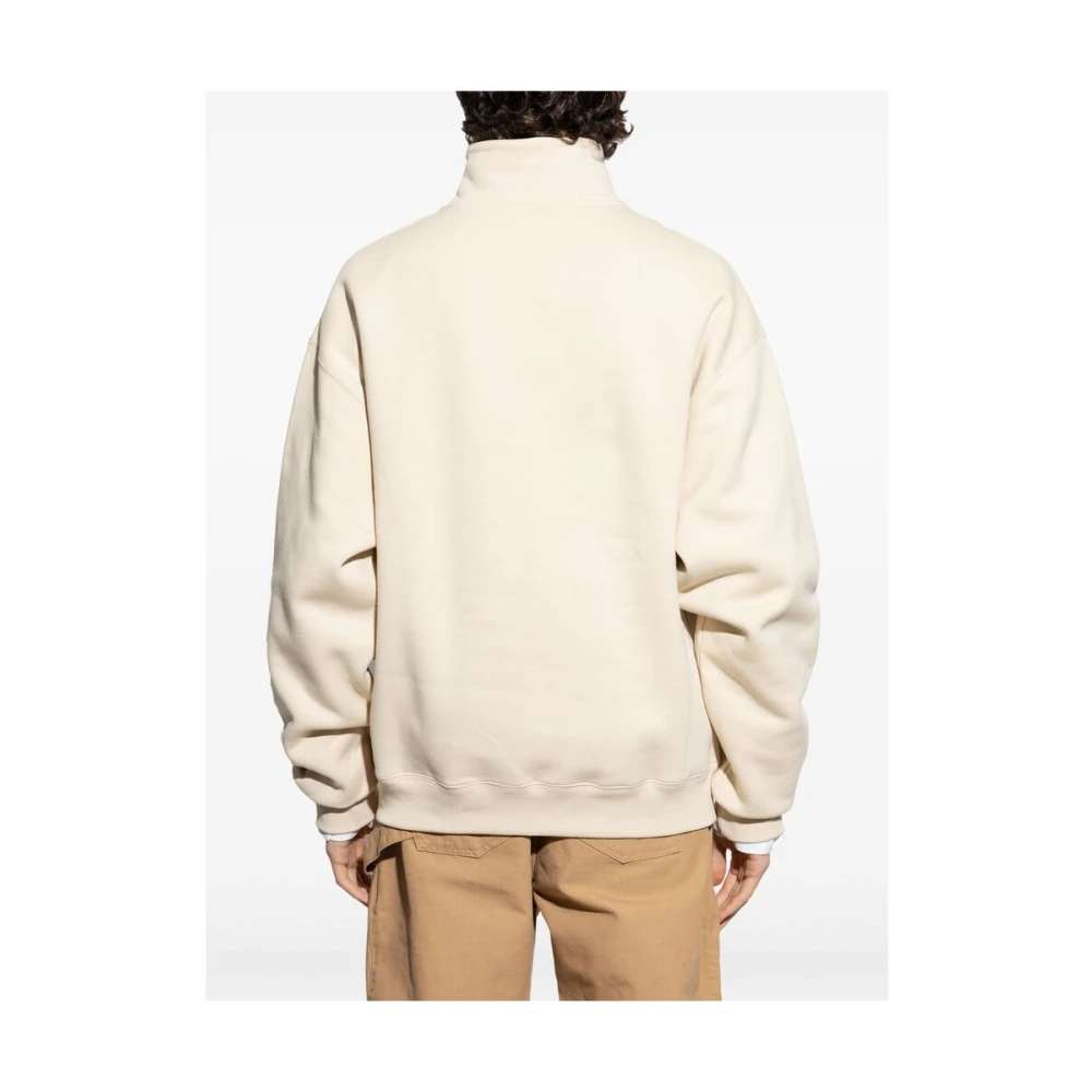 Jacquemus Beige Logo Zip Sweater Beige Heren