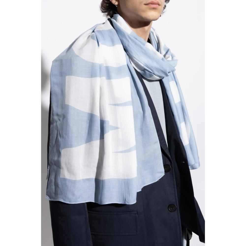 Moschino Sjaal met logo Blue Unisex