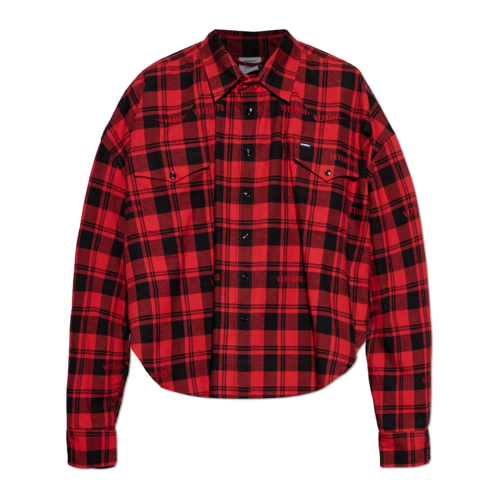 Vetements Homme Rouge Chemises, Taille: M Chemise À Carreaux Avec Poche Poitrine