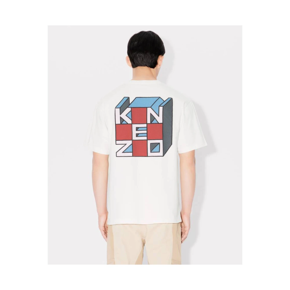 Kenzo Kube Design Wit T-shirt White Heren