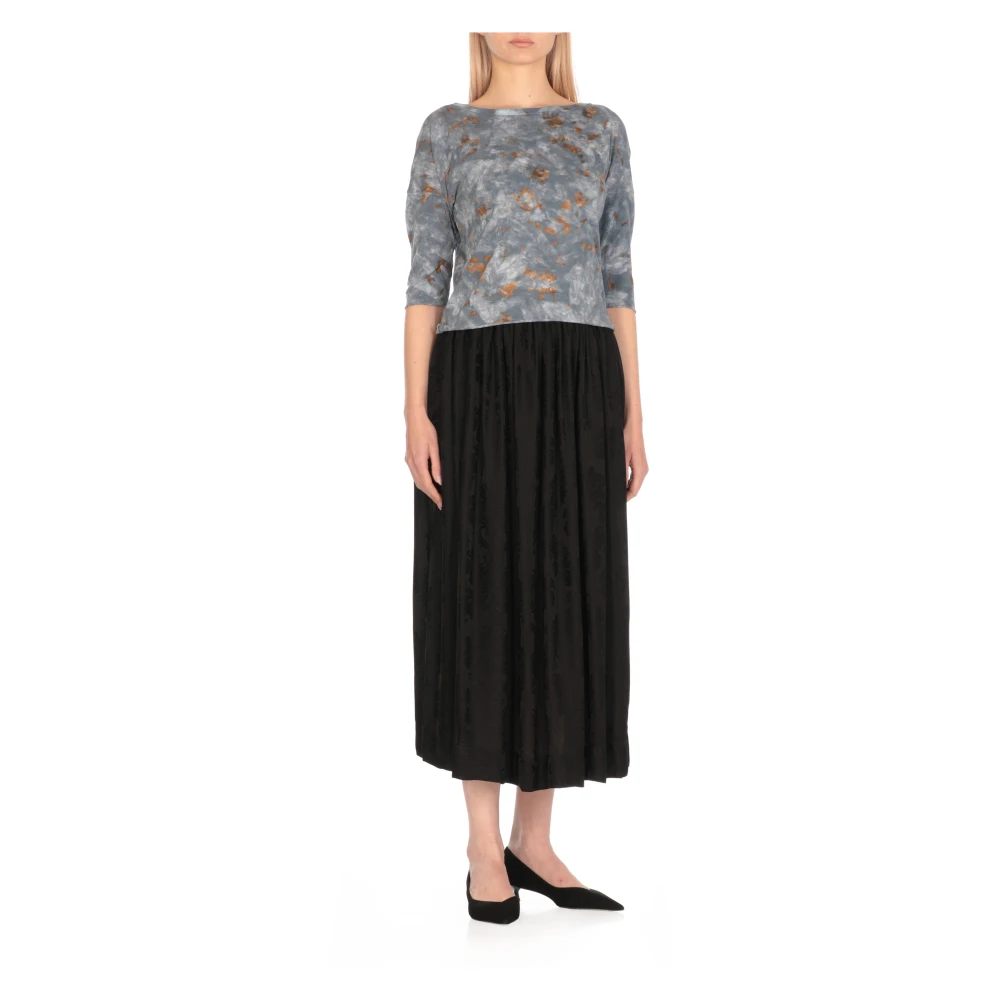 Avant Toi Blauwe Katoenen Trui met Contrasterend Patroon Blue Dames