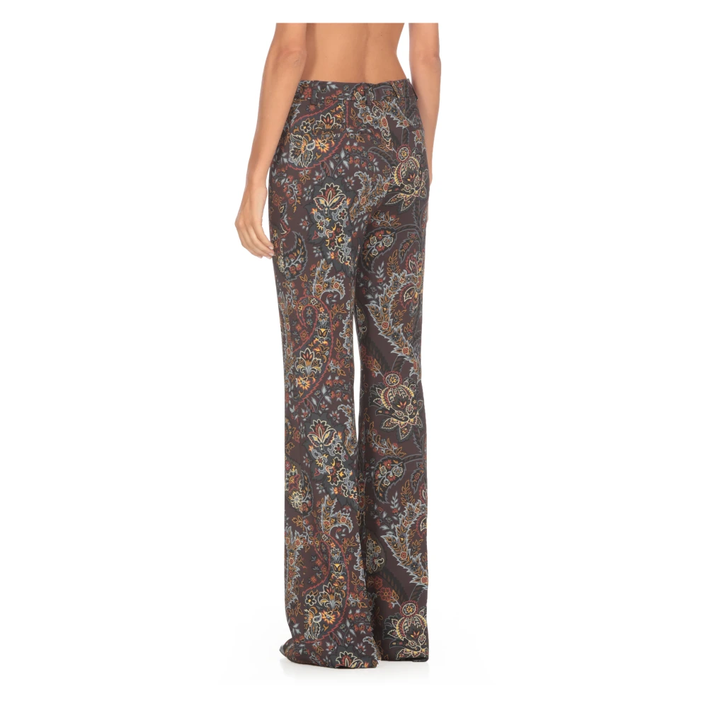 ETRO Zwarte Bloemen Paisley Patroon Broek Black Dames