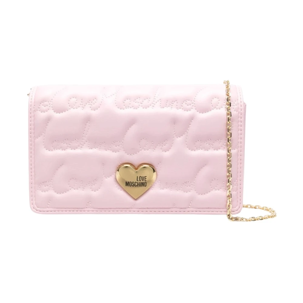 Love Moschino Roze Gewatteerde Schoudertas met Ketting Pink Dames