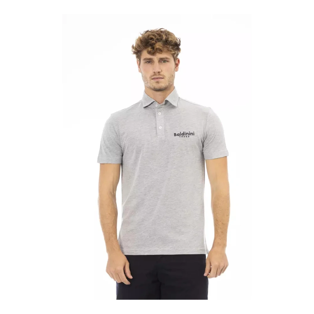 Baldinini Chique geborduurd logo poloshirt in grijs Gray Heren