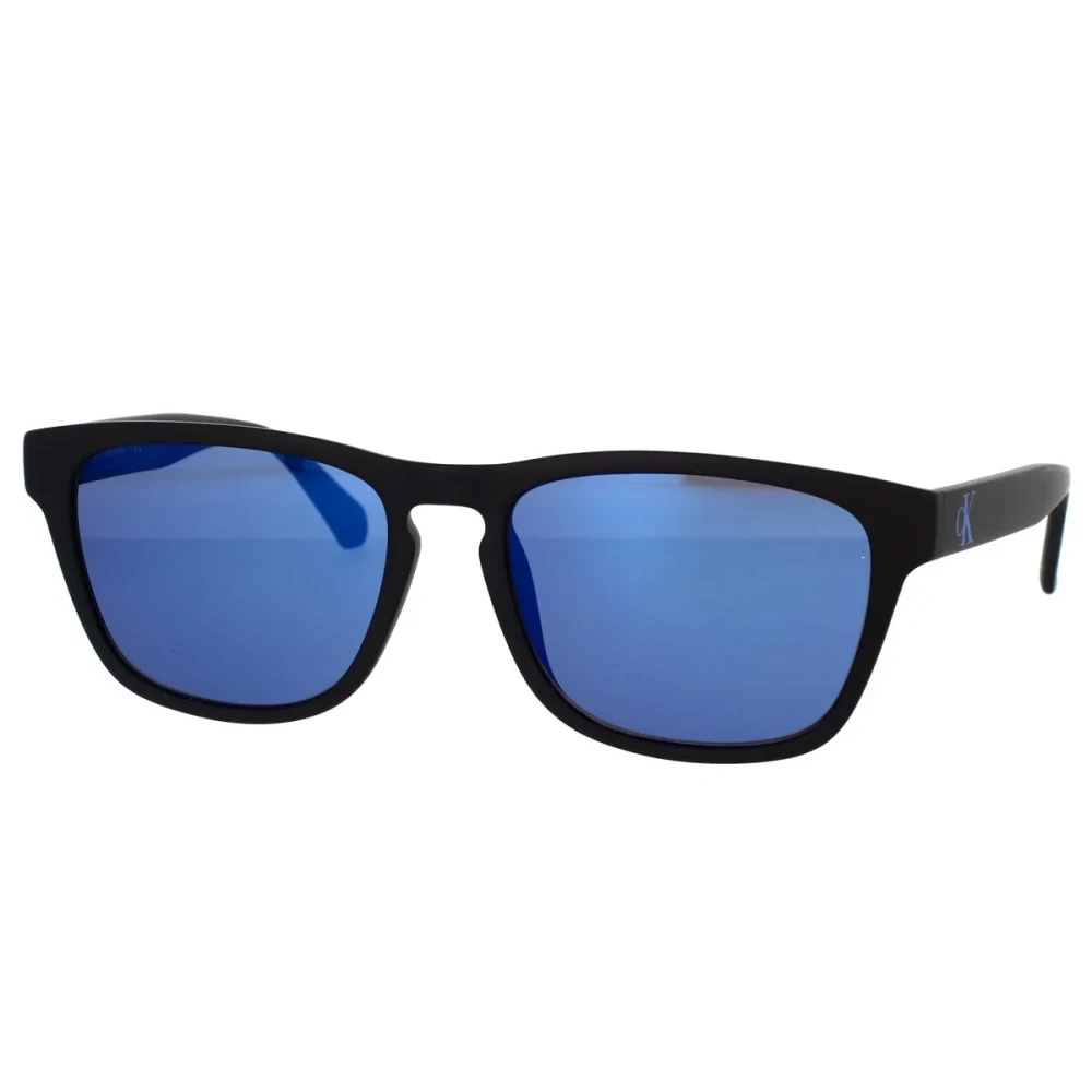 Calvin Klein Unisex Blue Square Sunglasses With Mirrored Lenses