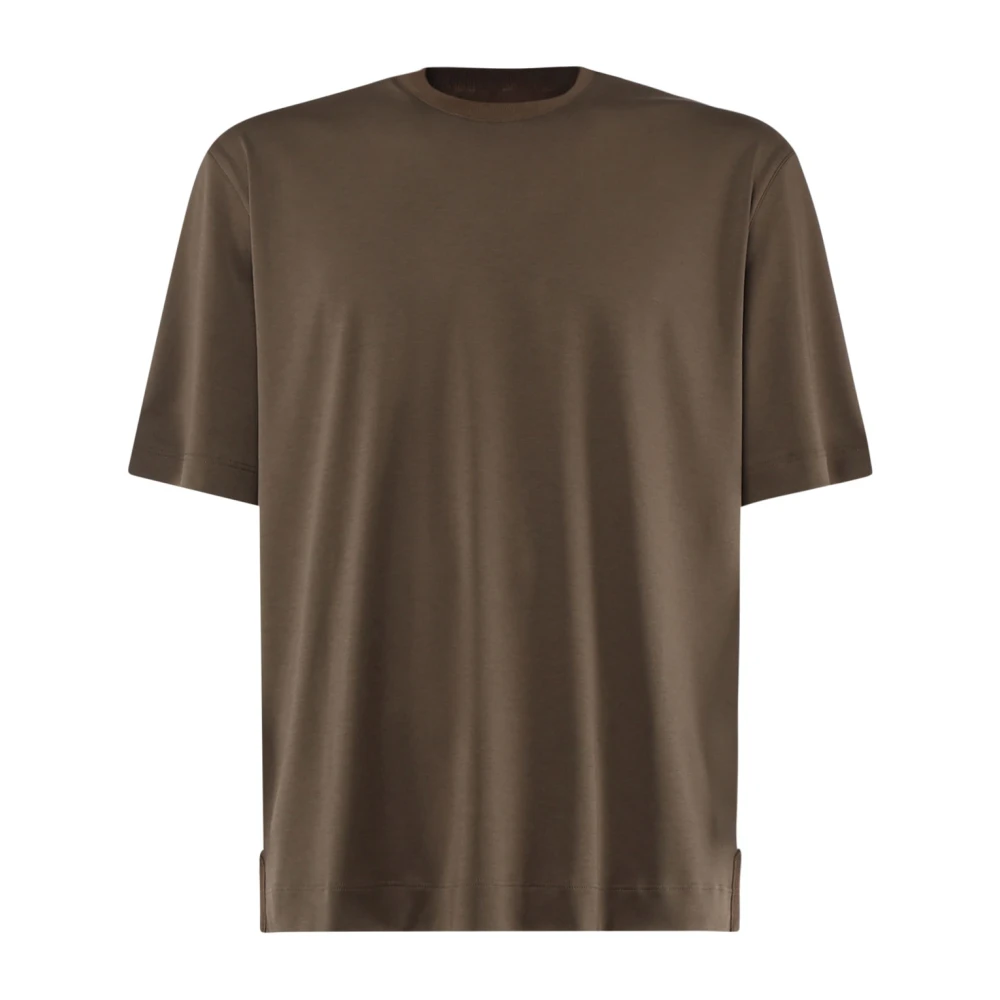 Ermenegildo Zegna Army Katoenen T-shirt met Ronde Kraag Green Heren