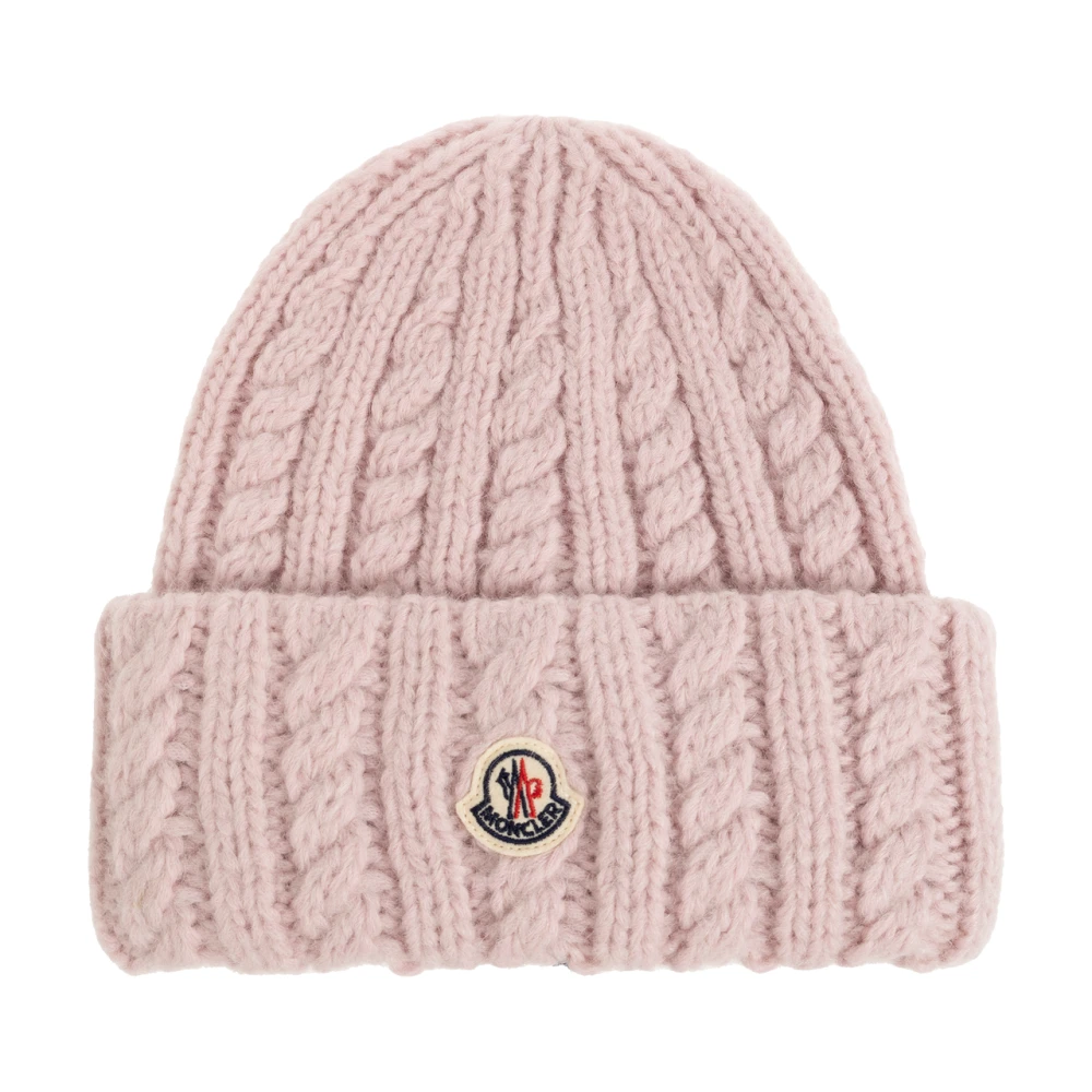 Moncler , Accessories, Female, Pink, One Size, Hat With Logo Patch
