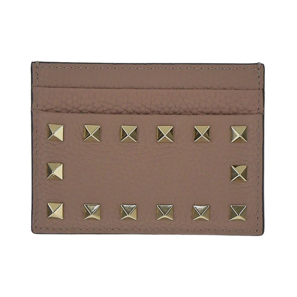 Valentino Garavani Studded Leather Cardholder Brown Dames
