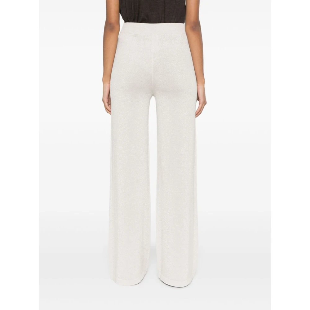 PESERICO Beige Lurex Broek Rechte Snit Beige Dames