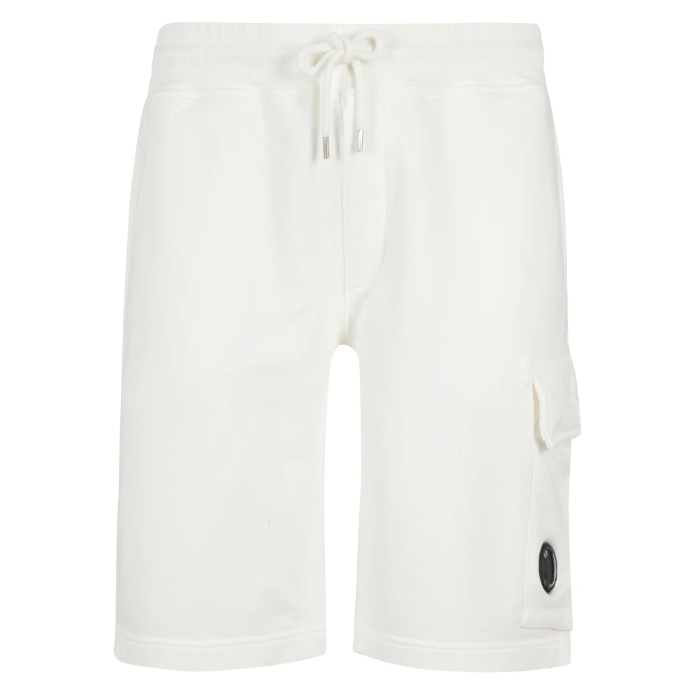 C.P. Company Logo Fleece Shorts White, Herr