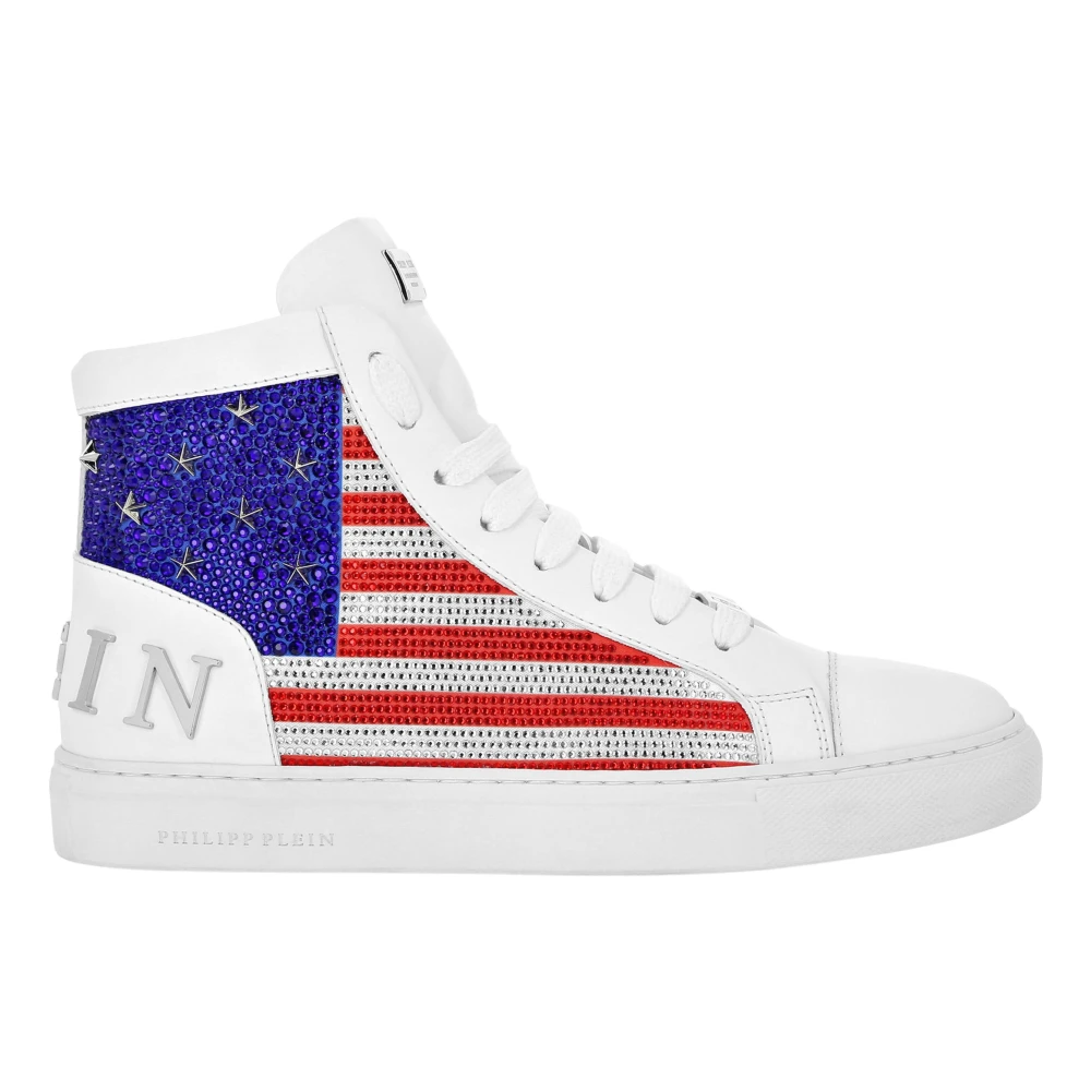 Philipp Plein Mid Top Sneakers Star Studs America unisex Schoenen Wit