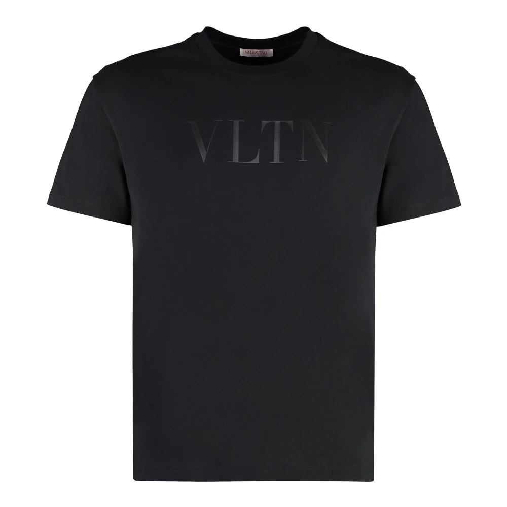 Valentino Garavani Zwart Logo Print Crew Neck T-shirt Black Heren