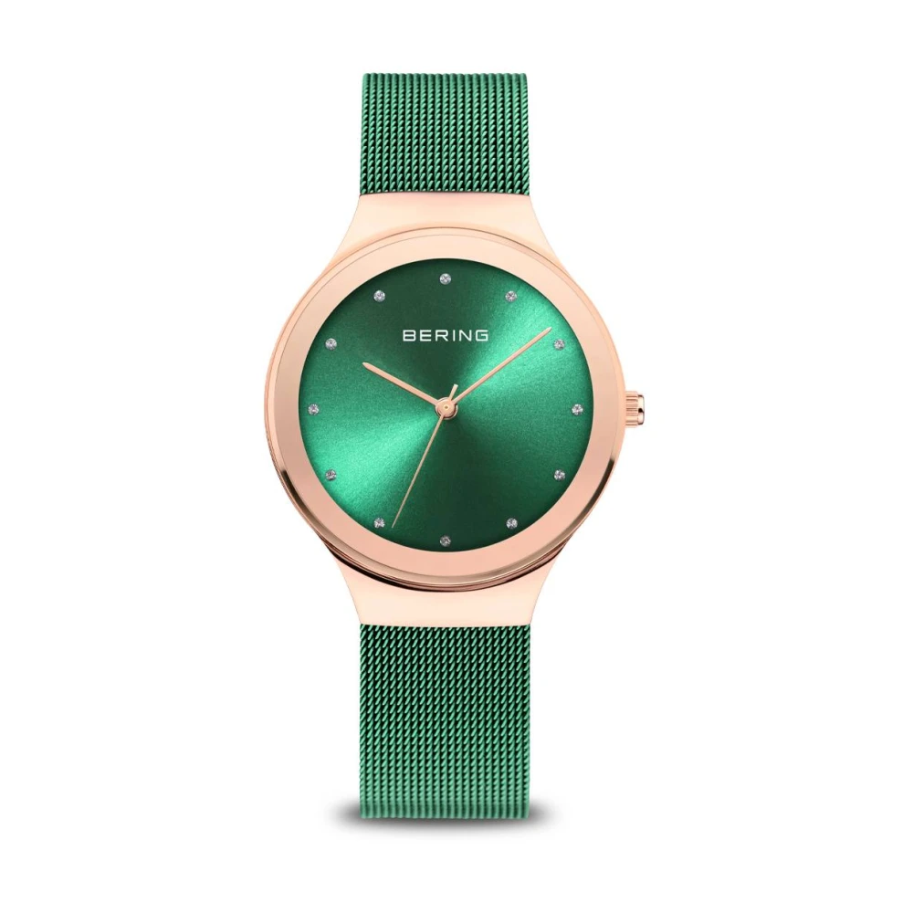 Bering Women's Yellow Classic Slim Design Green Milanaise Watch - Watches - One Size - Accessories