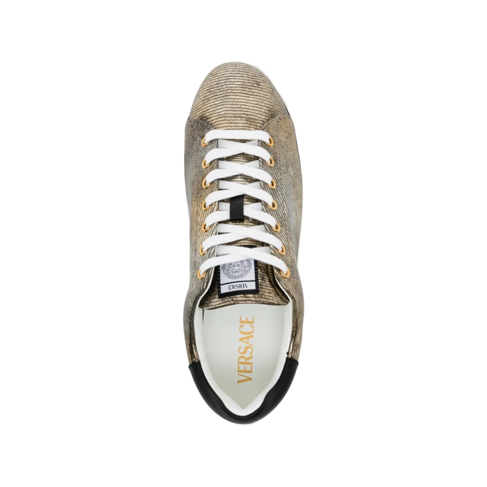Versace Greca Lizard-Effect Sneakers
