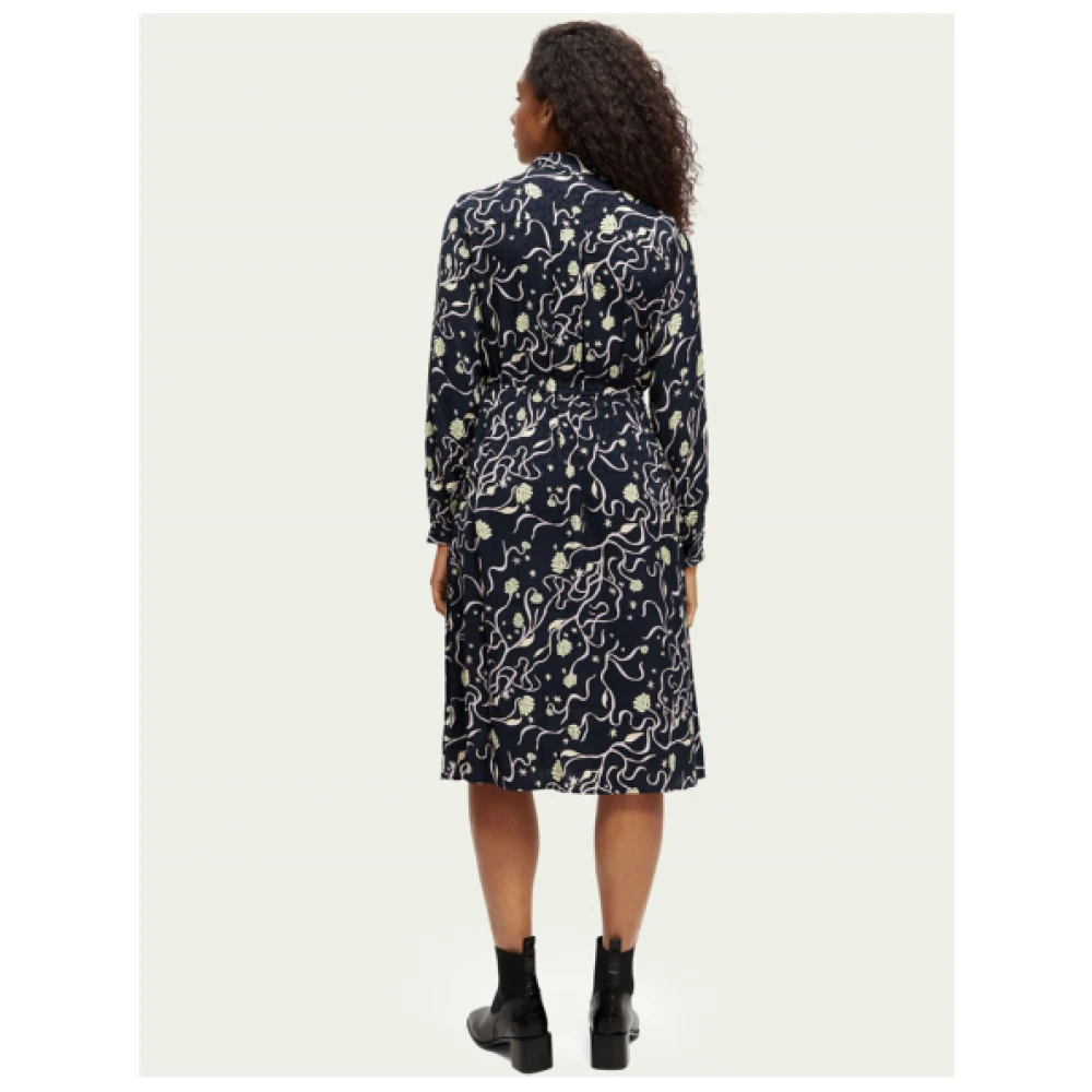 Scotch & Soda Gedrukte Overhemdjurk Blue Dames