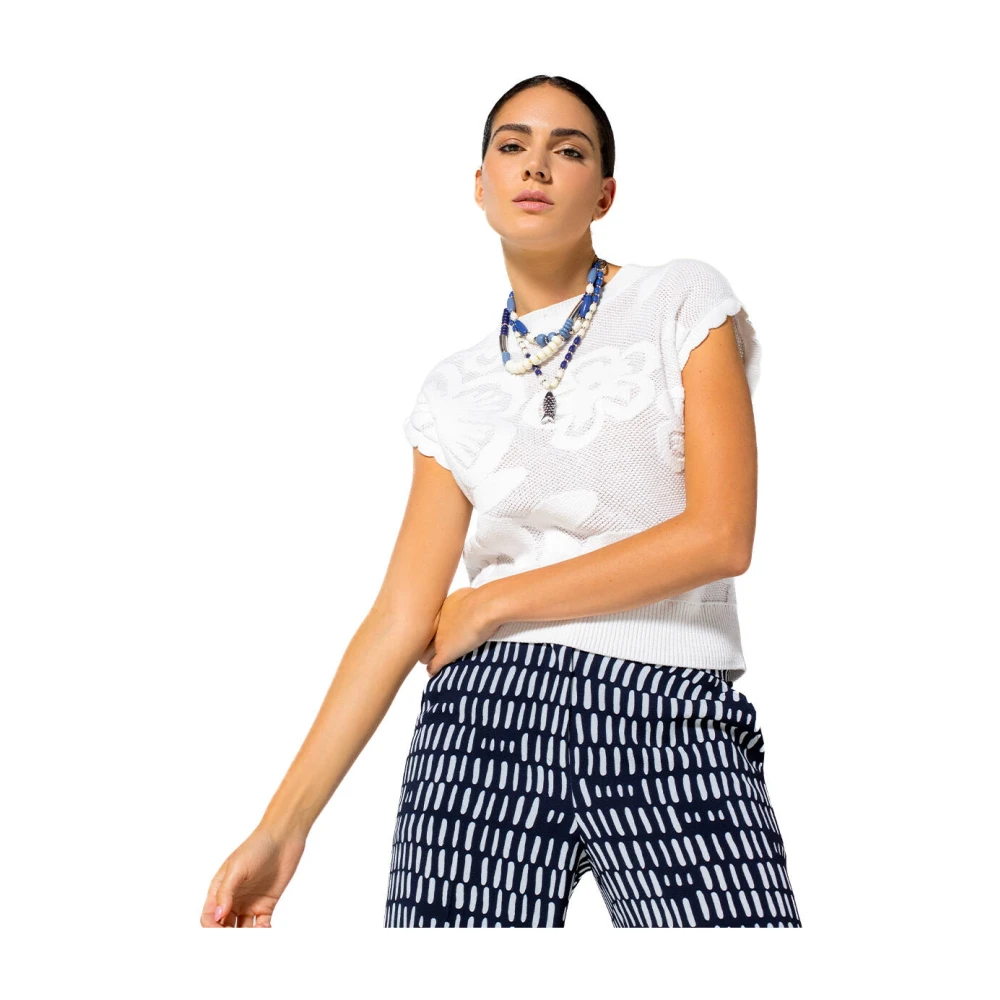 Caroline Biss Top met korte mouwen White Dames