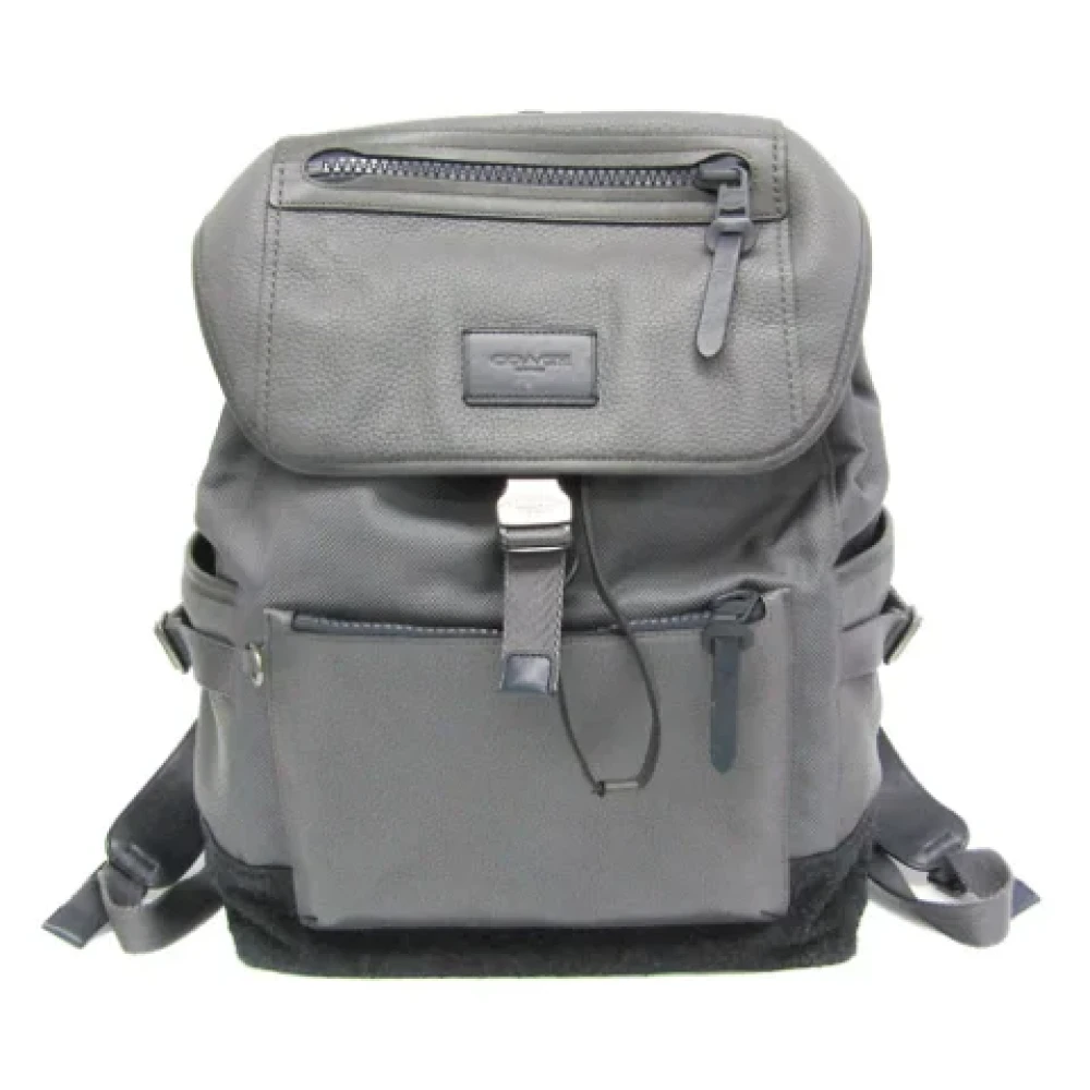 Coach Pre-owned Suede backpacks Gray Dames