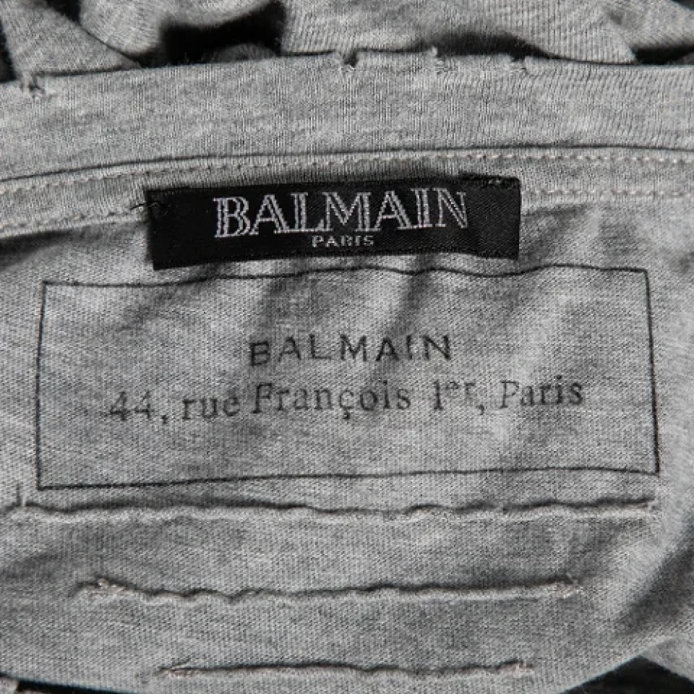 Balmain Pre-owned Cotton tops Gray Dames