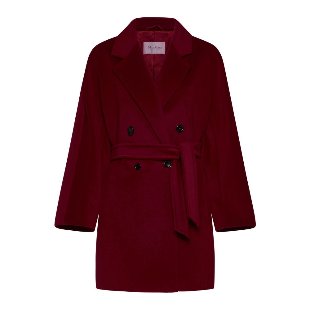 Max Mara Rode Addurre Double-Breasted Jas Red Dames