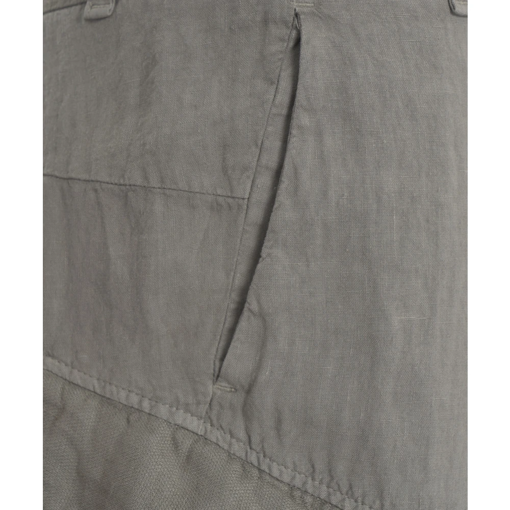 Transit Grijze Linnen Cargo Shorts Gray Heren