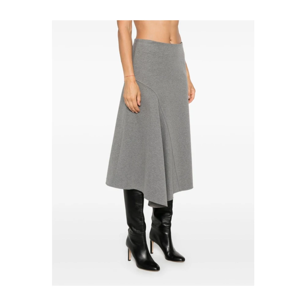 BRUNELLO CUCINELLI Grijze A-Lijn Gerende Rok Gray Dames