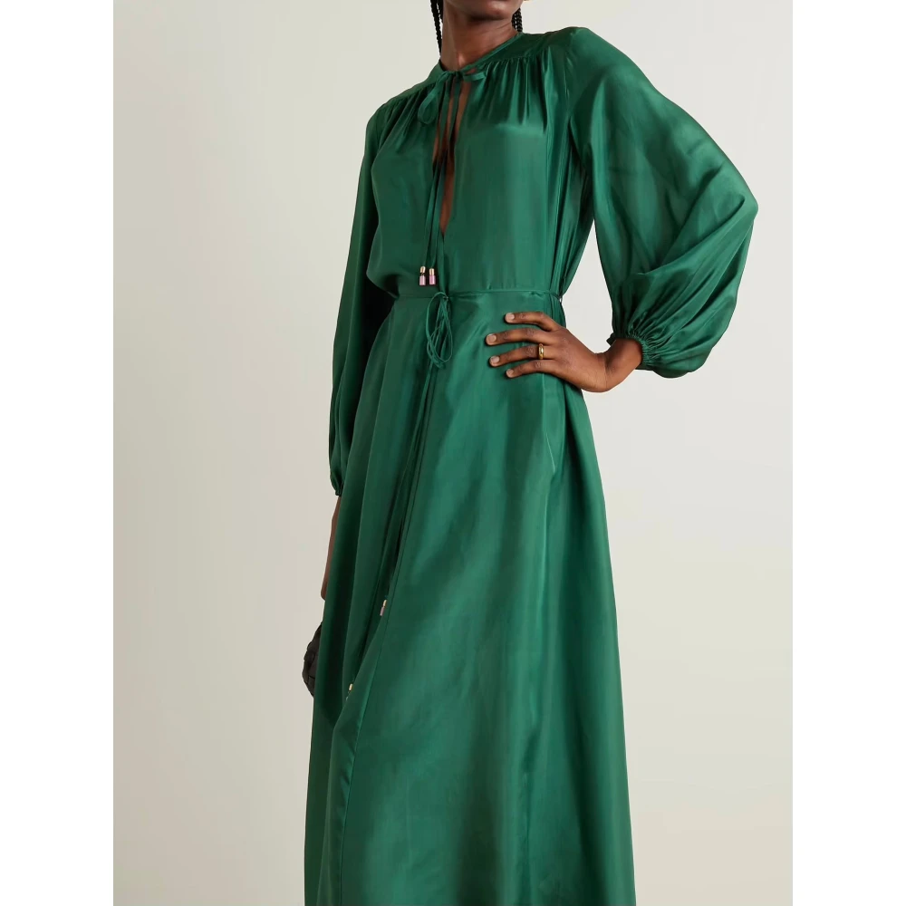 Zimmermann Zijden Billow Maxi Jurk Green Dames