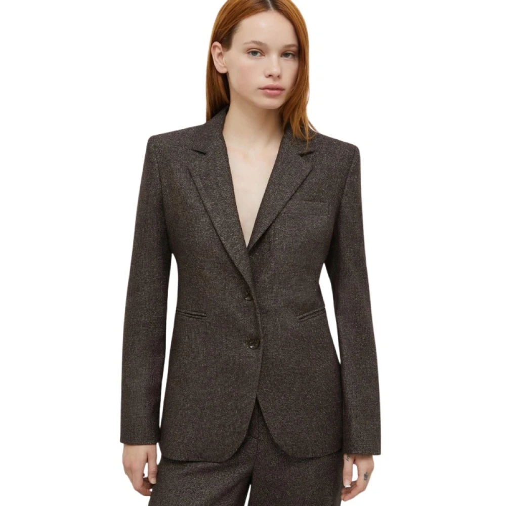 Marella Lurex Blazer met Array Patroon Brown Dames