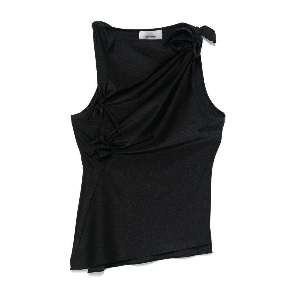 Coperni Zwarte Asymmetrische Bloementop Black Dames
