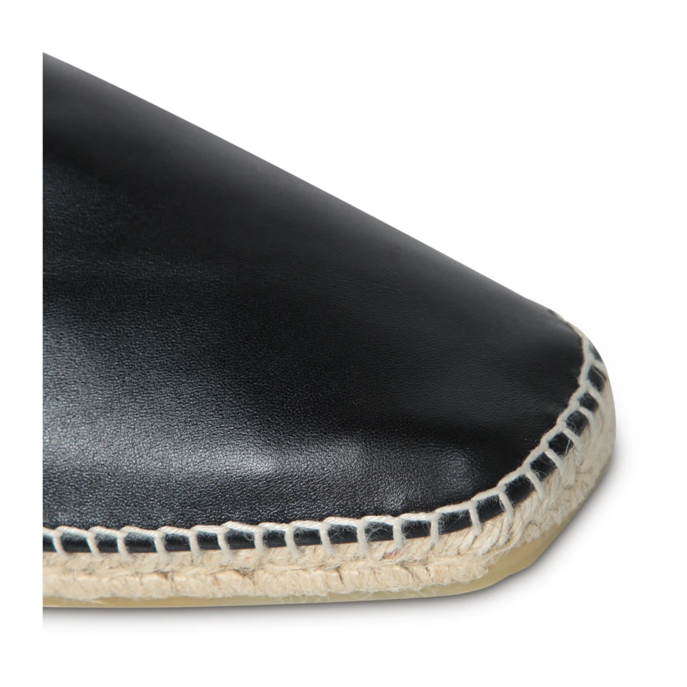 Castañer Zwarte leren espadrilles Black Heren