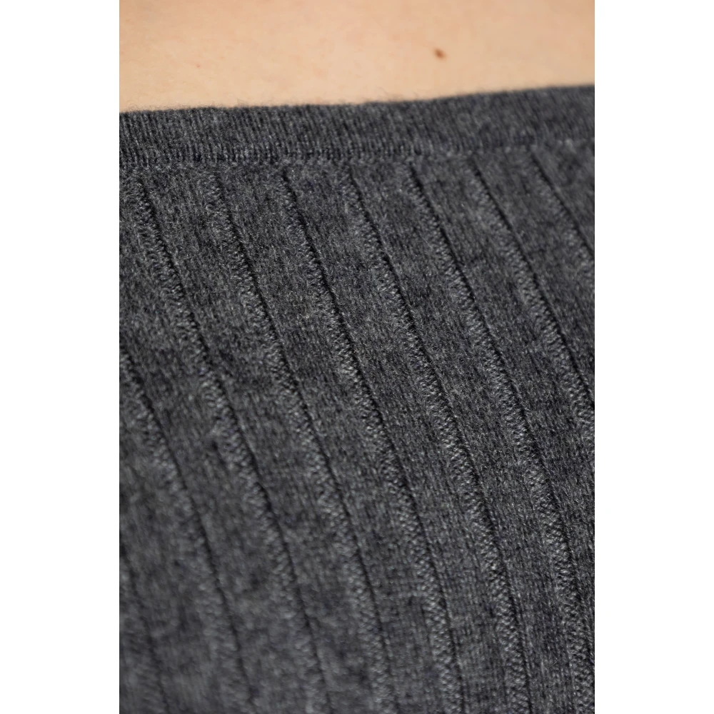 Lisa Yang Gestreepte jurk `Nari` Gray Dames