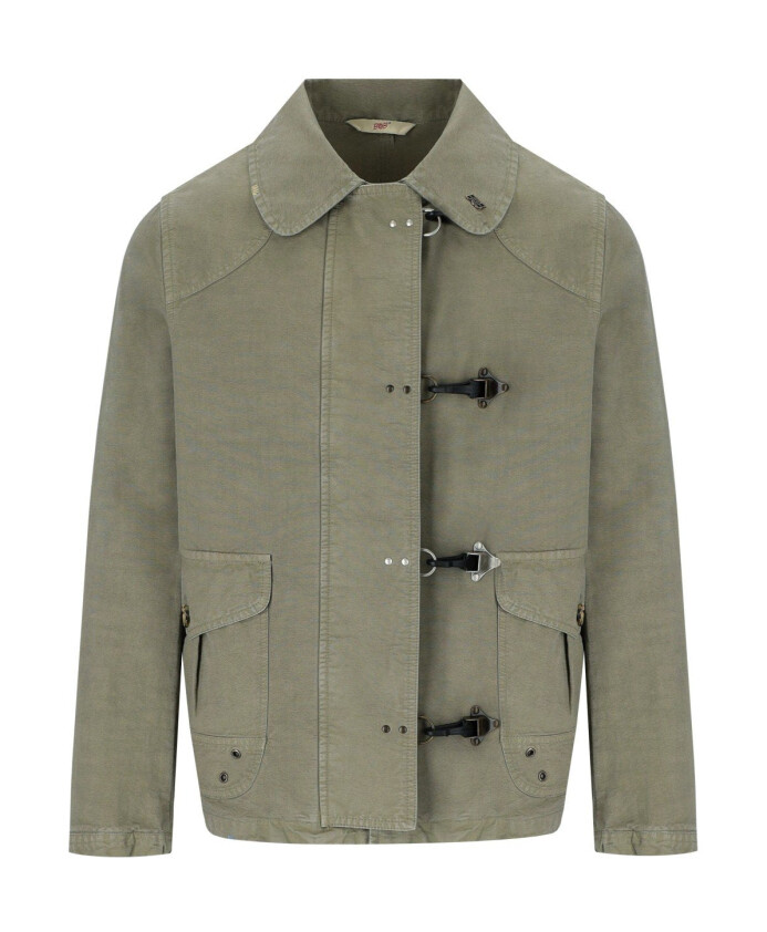 veste-en-coton-vert-avec-fermeture-cachee
