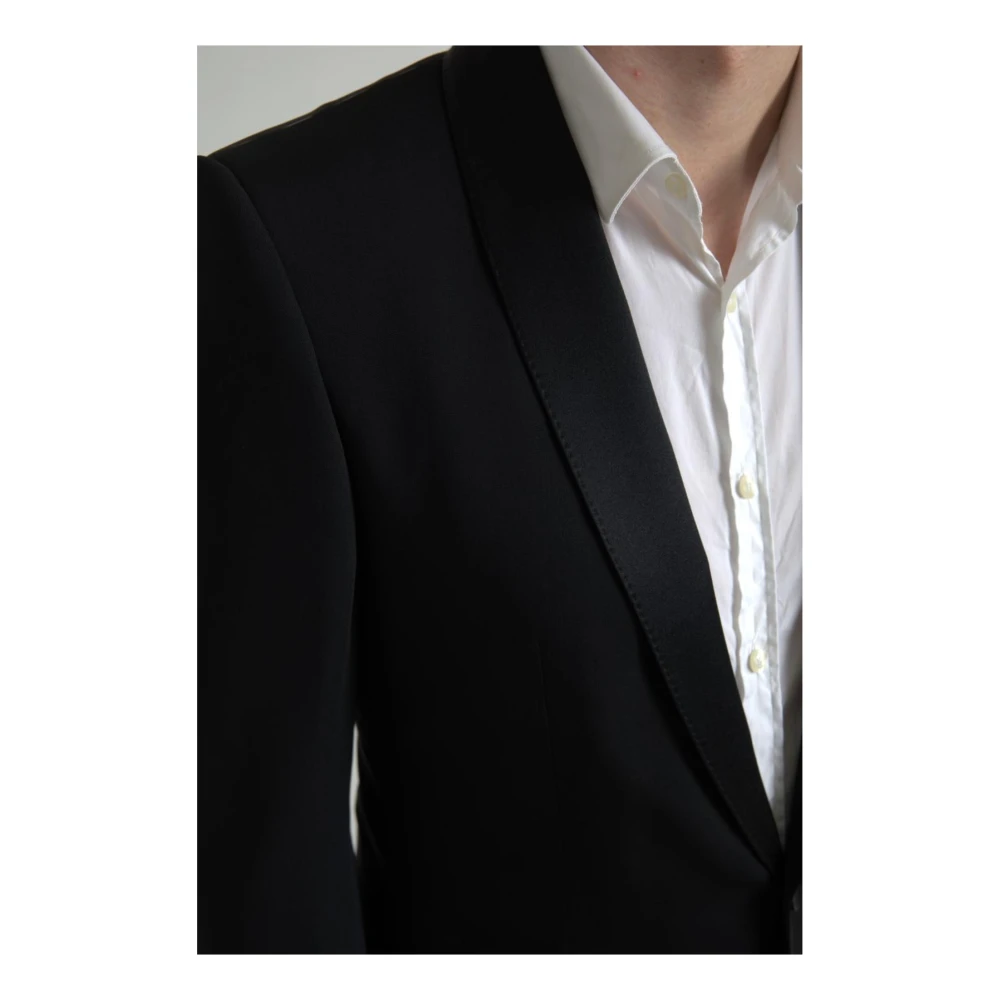 Dolce & Gabbana Authentieke wollen blazer met sjaalkraag Black Heren