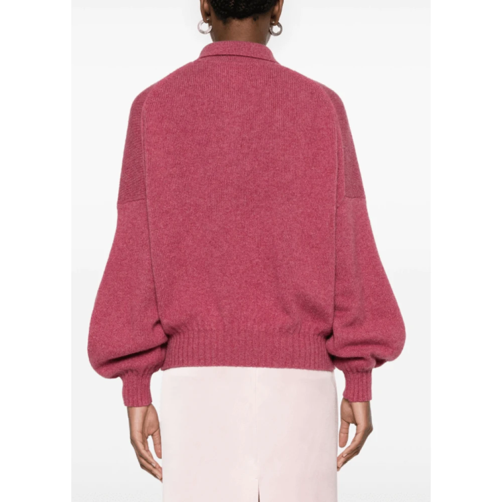 Khaite Geribbelde Polokraag Trui Pink Dames