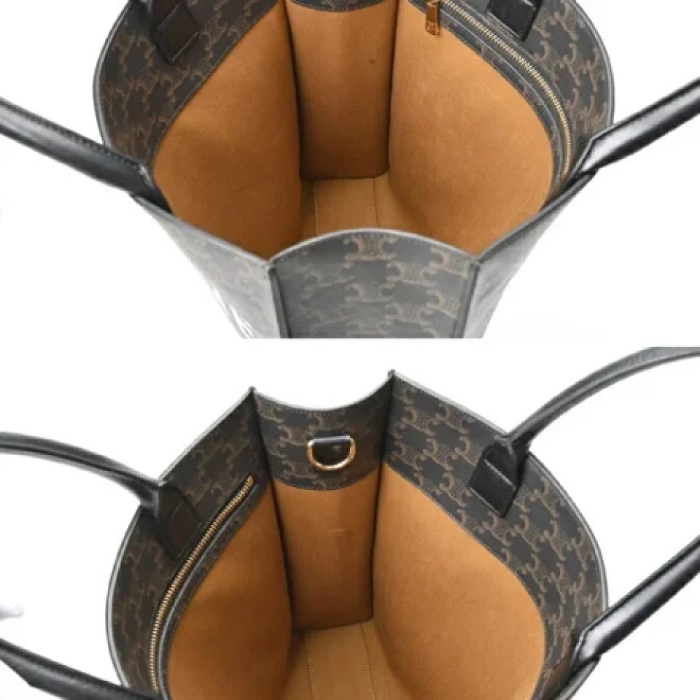 Celine Vintage Pre-owned Leather celine-bags Gray Dames