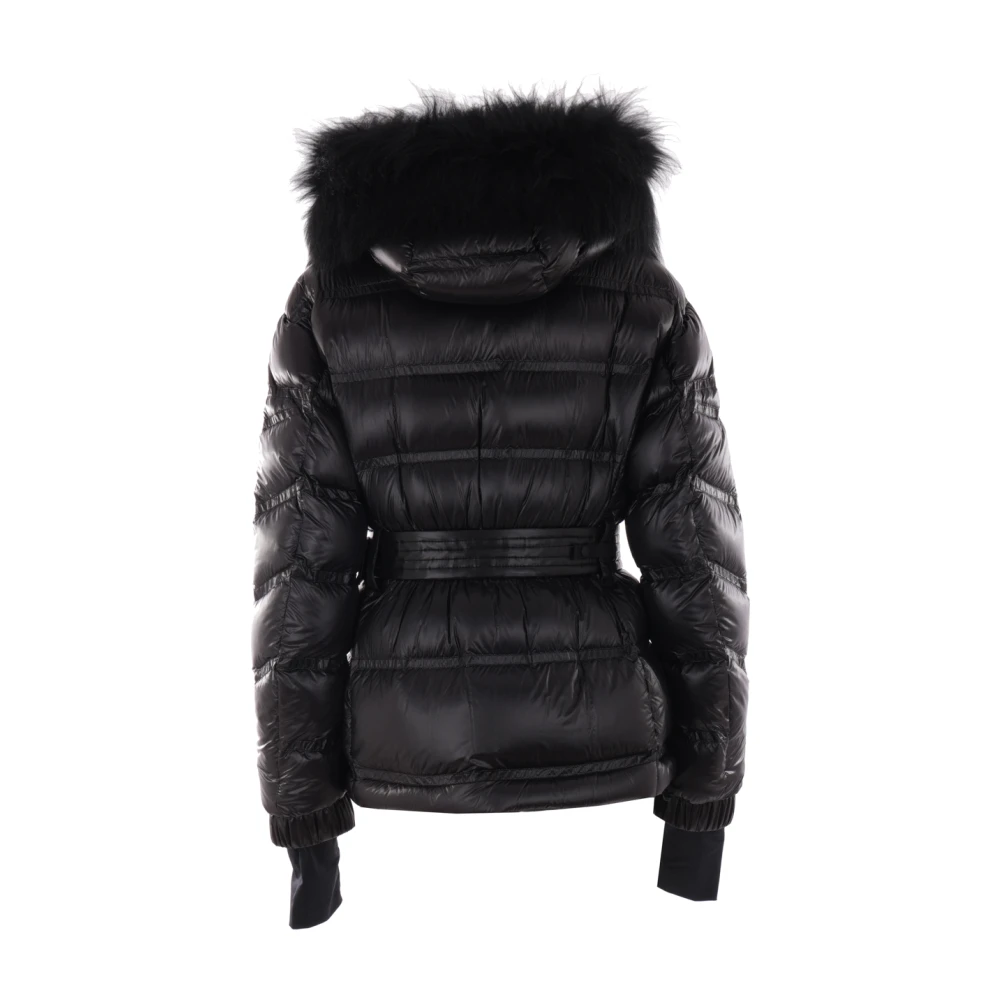 Moncler Zwarte Grenoble Jassen met Afneembare Bontkraag Black Dames