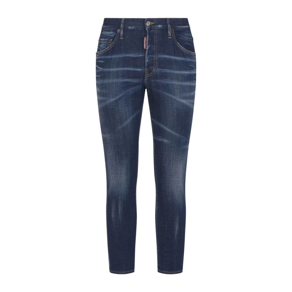 Dsquared2 Blauwe Denim Jeans met Ritssluiting en Knoopsluiting Blue Heren