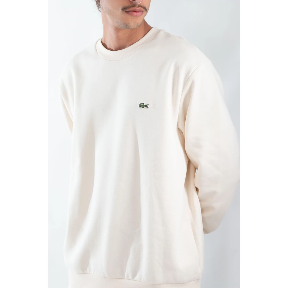 Lacoste Croc Fleece Sweatshirt XFJ White Heren