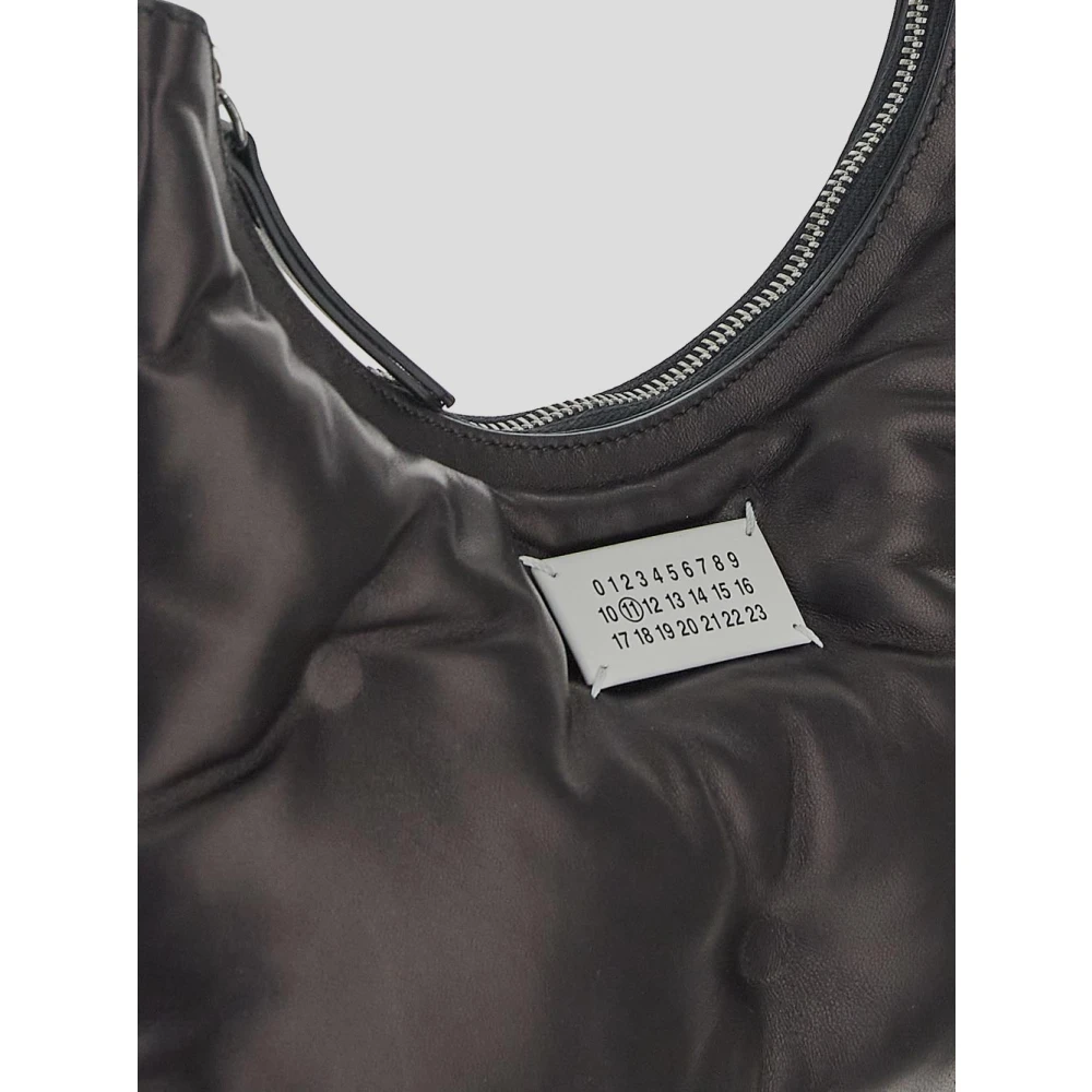 Maison Margiela Stijlvol Leren Hobo Tas Black Dames