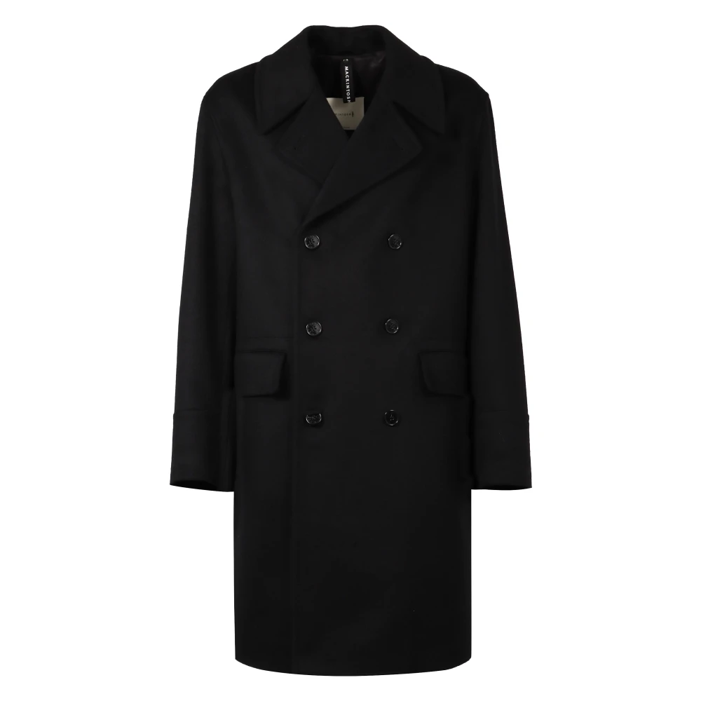 Mackintosh Wollen Double-Breasted Jas met Reverskraag Black Heren