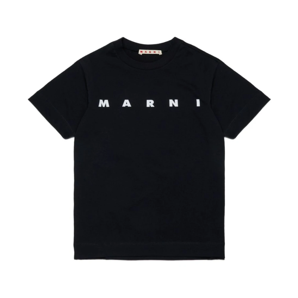 Marni Men's Black Jersey T-Shirt With Logo