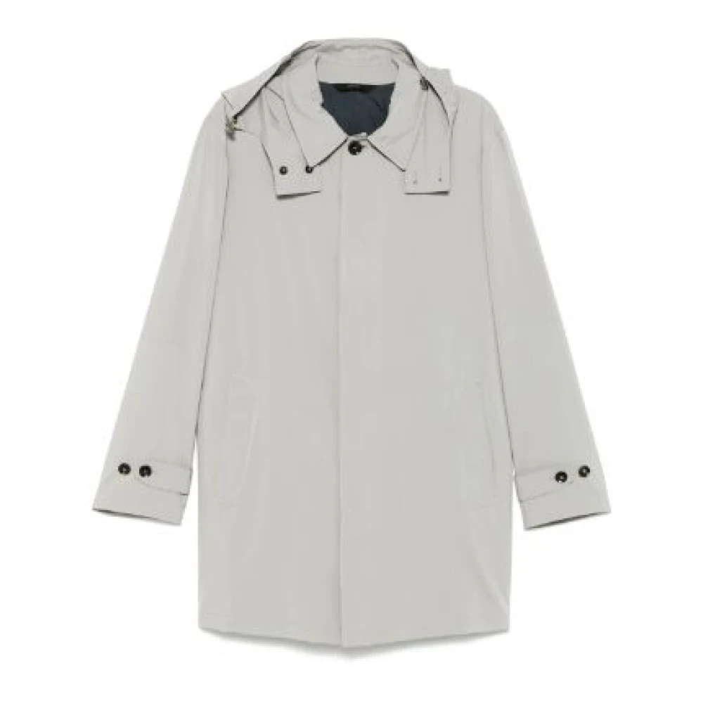 Brioni As Grijs Parka met Capuchon Gray Heren