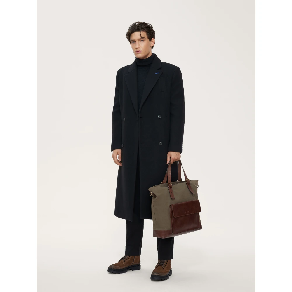 Kazar Praktische stoffen tas voor mannen in taupe kleur Beige Heren