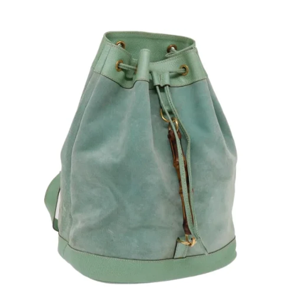 Gucci Vintage Pre-owned Suede backpacks Blue Dames