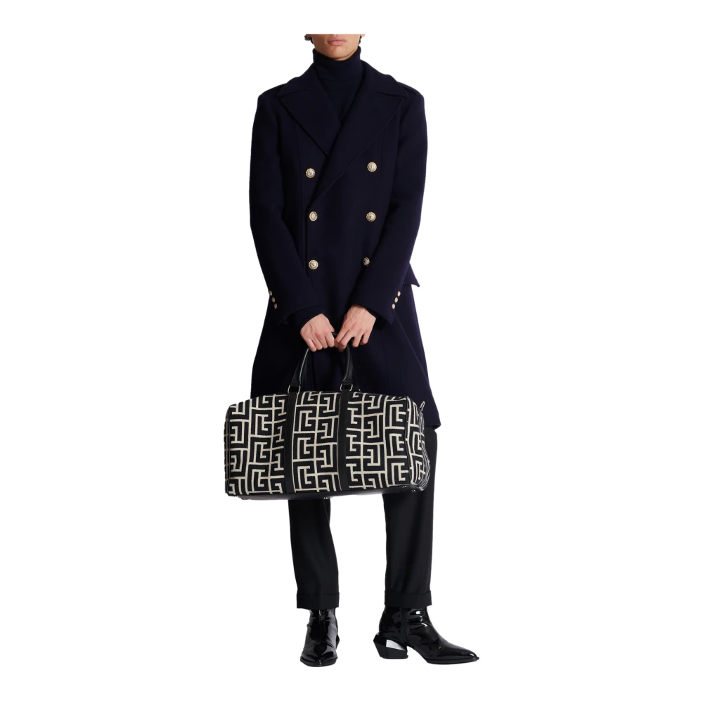 Balmain Jas van gevilt dubbelzijdig wol Blue Heren