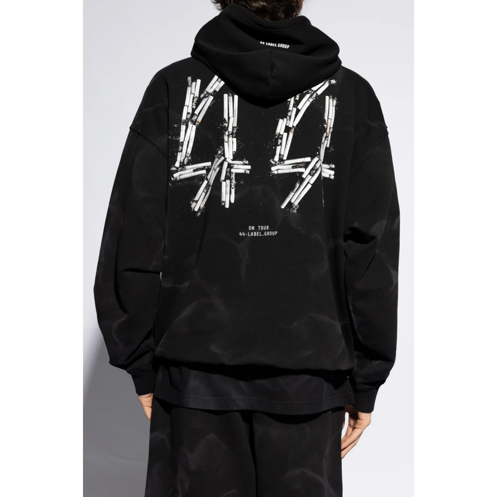 44 Label Group Hoodie met logo-print Black Heren