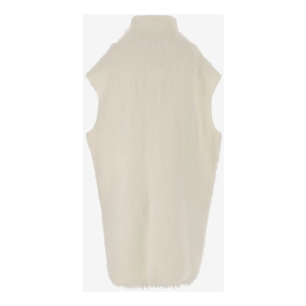 Marni Mohair Blend Mini Jurk Hoge Hals White Dames