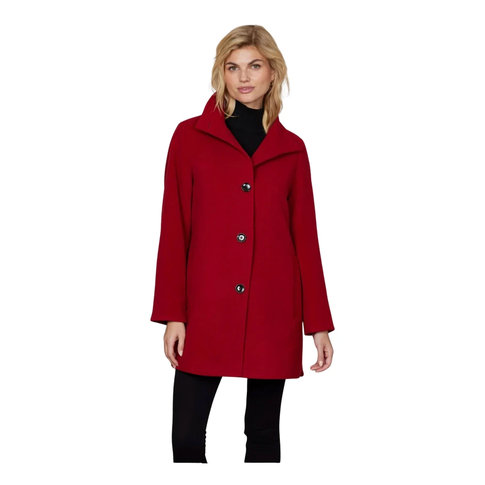 Junge Women's Red Elegant Wool Blend Jacket